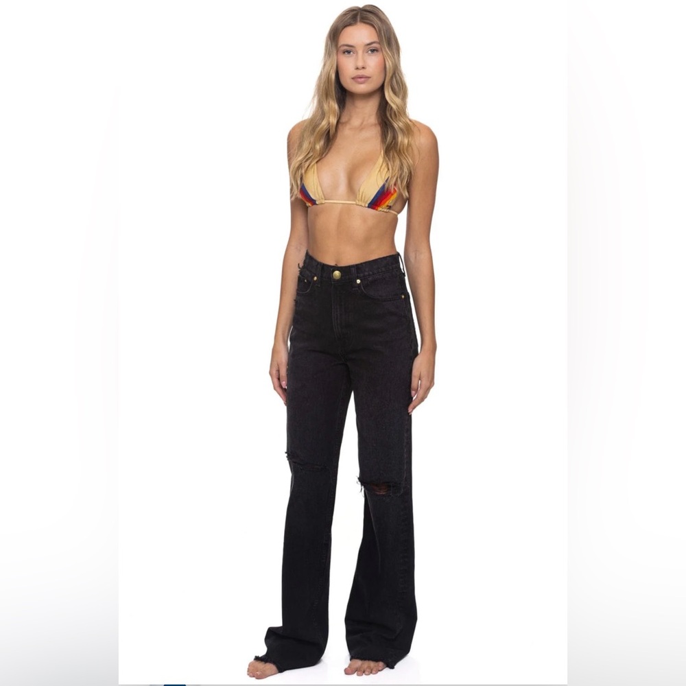NWT - Aviator Nation - Hi Rise Wide Leg Women’s Gypsy Jean - Vintage Black